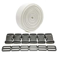 Rugzakband, 3 m x 38 mm 12 kunststof gespen, nylon band met drukknopen, rugzakriem, bagageriem, kofferriem (38 mm, oranje 157