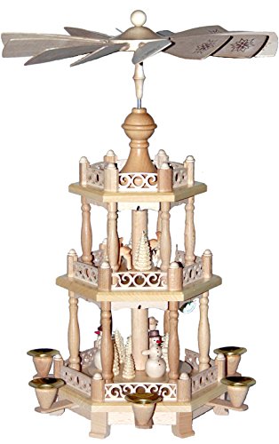 Alexander Taron Importer 16798 Richard Glaesser Pyramid-3 Tiers-Snowmen and deer-18.5