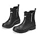 HISEA Short Rain Boots for Women with Zipper Waterproof Chelsea Boots Rubber Garden Shoes for Ladies Fashion