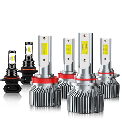 ZYRALUX Car Light Bulbs Fit for Ram 1500 2500 3500 2009-2018 High Beam Low Beam and Fog Light Bulb Combo 40000LM 6500K White 600% Brightness Driving Lamp Kit Plug-and-Play Pack of 6
