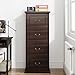 Tribesigns 4-Drawer File Filing Cabinet, Vertical File Cabinet Office Wood Filing Cabinet for A4 /Letter Size Narrow Tall File Storage for Honhe Office, Walnut