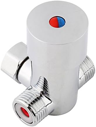 Thermostatic Mixing Valve, G1 / 2 Hot Cold Water Mixing Valve Brass Thermostat Control Mixing Water Mixed Resilge Temperature For Automatic Tap, Cold Water Temp 0℃, Hot Water Temp Up to 85℃