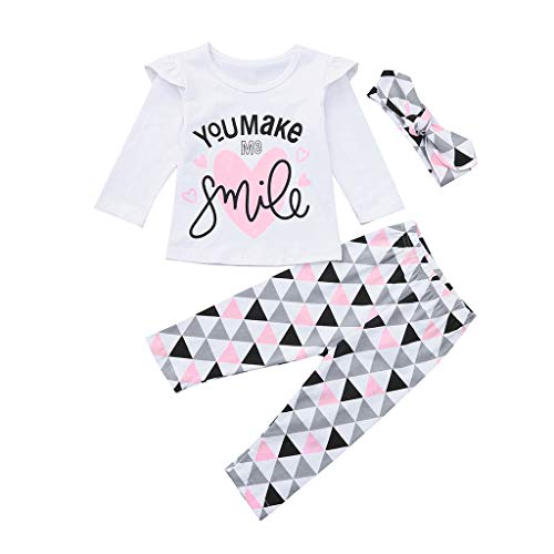 3pcs Completini, Neonata Maniche Lunghe Tops