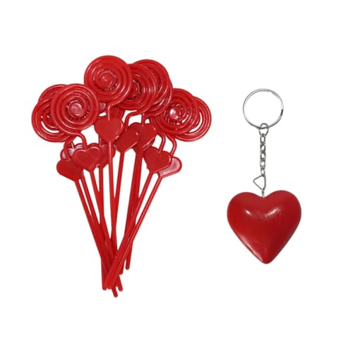 Kit Para Lembrancinhas De Festa Com Espiral Vermelho E Chaveiro Coração Aniversário Casamento (10)