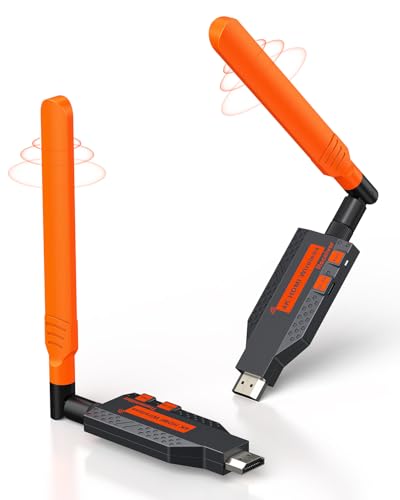 Wireless HDMI Transmitter And Receiver,1080P/60Hz Wireless HDMI Extender Kit, Plug And Play, 150M/450Ft, For Streaming Video To Display/Projector From Laptop, PC, Netfix, Ps5, TV Box, Black