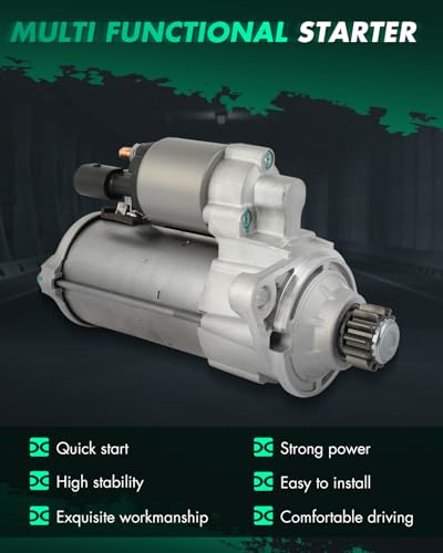 Image of SCITOO Starter Compatible for Audi A3 for Quattro 2017 2.0L, for Audi S3 2017 2.0L Engine Starter Motor 30236