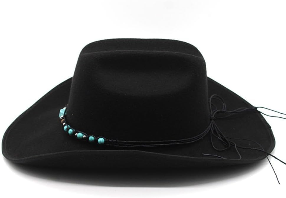 Western Cowboy Hat, Black Felt with Turquoise Beaded Band