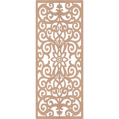 Image of Buel Decorative Pierced Fretwork Wood Wall Panels, 13 3 /8 inchW x 34 3 /8 inchH x 3 /8 inchT, Alder
