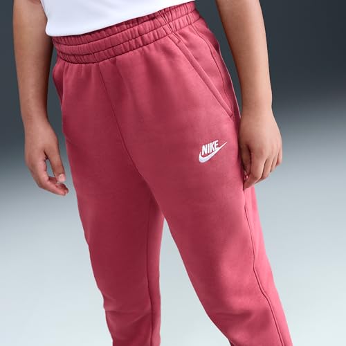 Nike Sportswear Club Fleece Big Kids' (Girls') High-Waisted Fitted Pants (Sweet Beet/Sweet Beet/White)2