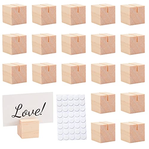 OLYCRAFT 20pcs Porte-Carte de Nom en Bois Support de Numéro de Table en Bois Supports en Wood Massif Marque-Place Porte-cartes de mariage pour de Nom des...