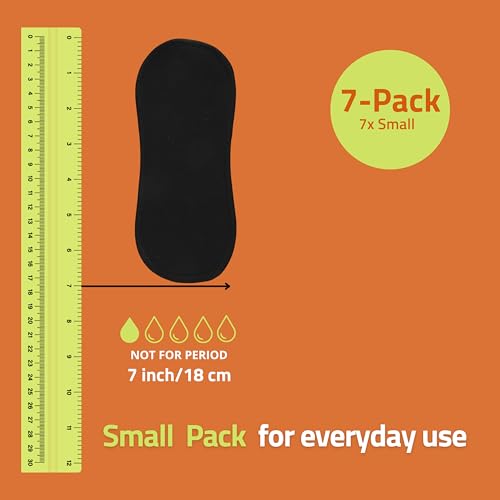 Image of Non-Slip Premium Reusable Panty Liners for Women (SMALL 7-Pack) - Wingless, High-Temp Washable Cloth Panty Liners for Vaginal Discharge - Ultra-Soft Organic Cotton Keeps You Fresh & Dry; for Daily Use