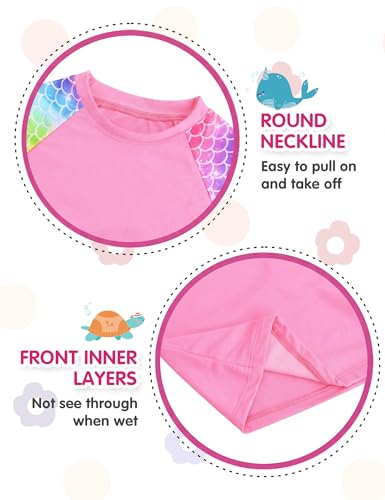 Image of Girls Rash Guard Swimsuit Two Piece Long Sleeve Bathing Suits