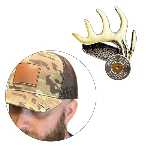 Hat Clip, Durable Cap Clip Brass Brim Clips Deer Antler Shaped Hat Clip for Hunting Enthusiasts Multi Functional Hat Accessory2