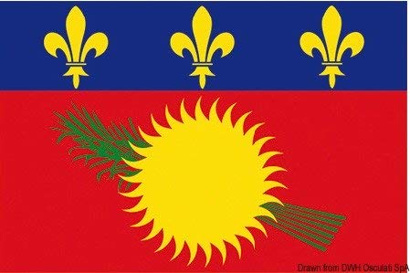 Pavillon Guadeloupe OSCULATI 20x30 cm résistant aux déchirures du vent