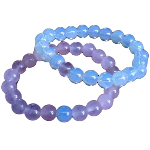 Bracelet couple perles 8mm quartz rose en duo pour l'amitié exclusive