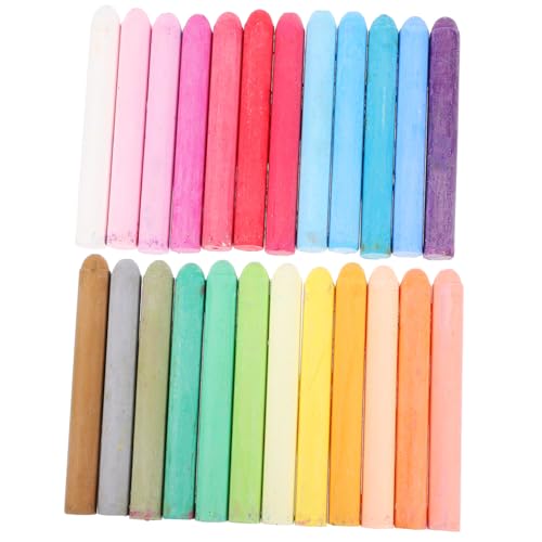 HAPINARY 24個色水溶性チョーク 無塵で なカラーチョーク 幼児や小学生向け K板 歩道 屋外描画用