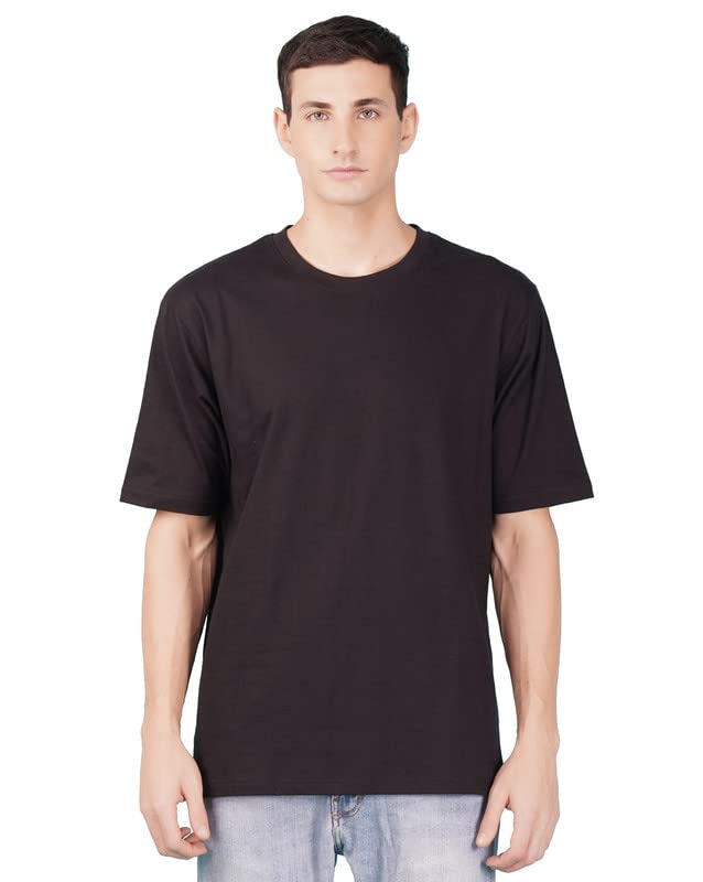 Image of Nusyl Men Solid Oversized t-Shirt - NUMCOTSH0001
