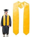 Graduation Stole Sash - Satin Stole for Ceremony Outfit | Smooth Polyester Fabric with Glossy Finish, Lightweight Draped Design for Graduates, Classic Accessory for High School 63.04x3.74 in