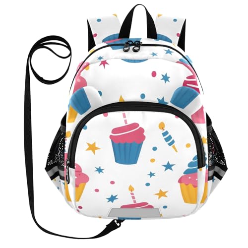 Kid's Backpack for Boys & Girls Toddler Bag Cake Seamless Backpack with Safety Leash