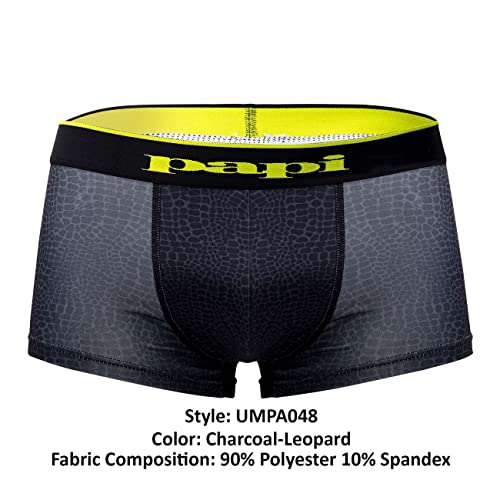 Papi Men's Microflex Brazilian Trunk 2 Pack - UMPA048 (Charcoal Leopard, XL)4