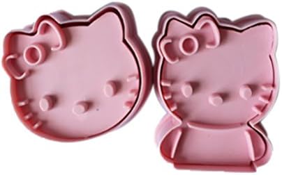2pc Cute Cartoon bow Cat Cookie Cutter Fondant Cake Sugar Crafts Mold Model Tool