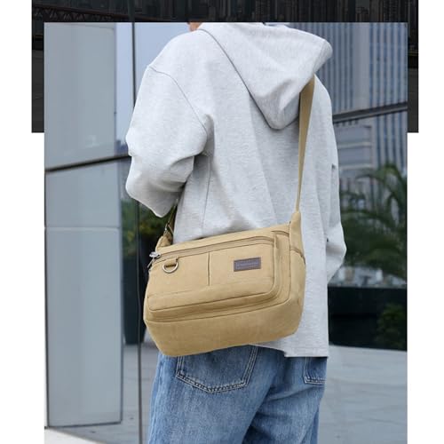 13 "Canvas Crossbody Bag Multi Pocket Outdoor Activity Crossbody Bag Business Travel Messenger Bag Laptop Computer Bag3