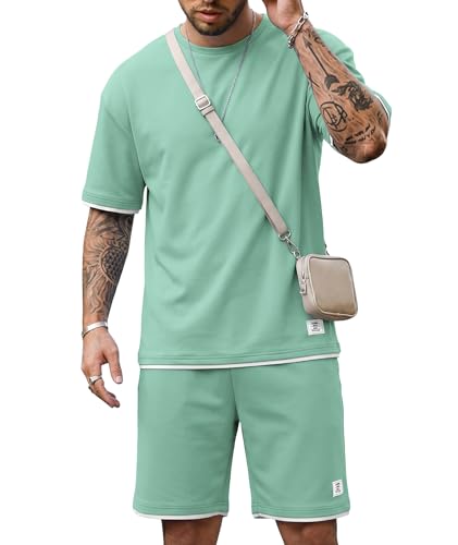Elainone Herren Sommer Set mit T-Shirt und Shorts 2-teilig