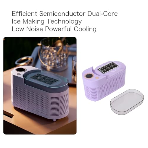 AUNMAS Tragbarer Automobil -Eismaishersteller, Kompakte Arbeitsplatte Eismaschine für Wohnheimbürocamping (EU-Stecker)
