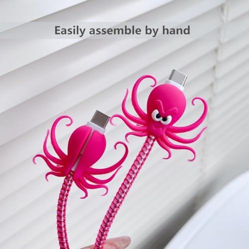 Image of Protective Charger Case for iPhone 18W 20W iPhone 15 14 13 12 11 Pro Max Charging Cable Charger Protective Cover Data Cable Protective Sleeve -(Octopus)
