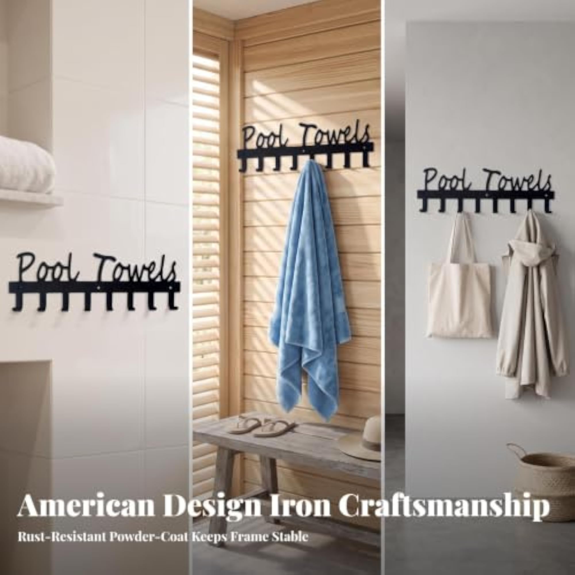 Sturdy Iron Decorative Pool Towel Rack