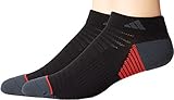 adidas Men's Superlite Prime Mesh Low Cut Sock (2-Pair), Black/Dark Grey/Scarlet, Large, (Shoe Size 6-12)