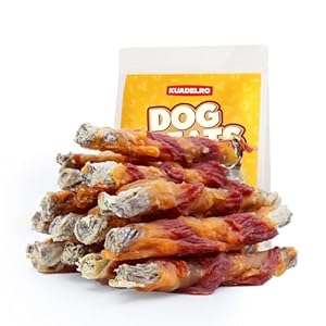 Chicken Duck Wrapped Cod Skin Dog Treats, High Protein Chicken Duck Dog Training Jerky Treats Rawhide-Free Long-Lasting Chews Snacks for Medium and Large Breed 10.54oz