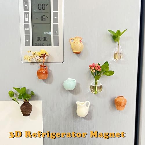 Soporte realista para plantas con mini jarrón de cerámica e imán 6