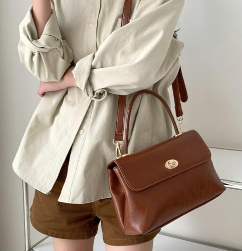 Women's Shoulder Crossbody Bag Handbag Retro Designer Purse Soft PU Leather Handbag Satchel Small Tote Bag3