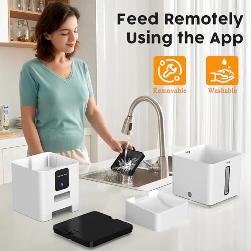 Yakry Automatic Dog Feeder With Camera Wifi: 33 Cups 5G App Control Easy Setup Cat Food Dispenser thumb #6