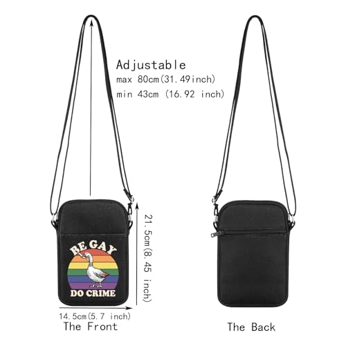 JXGZSO Gay Pride Rainbow Pouch LGBTQ Pride Flag Be Gay Do Crime Goose Rainbow Crossbody Bag LGBTQ Pride Gift2