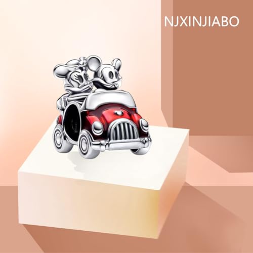 Image of Cartoon Car Charm for Women Charms Bracelets, 925 Sterling Silver Cartoon Mother's Day Halloween Birthday Christmas Jewelry Gift for Women