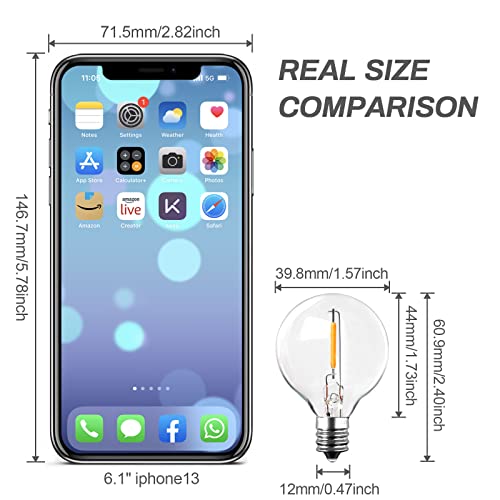 Brimax G40 Led Replacement Bulbs, E12 Globe Small Base Bulb For Patio String Lights, 5W/7W Equivalent, 1W 2700K Soft Romantic Environment For Wedding Cafe Bistro Lights (25Pack) #TOP6