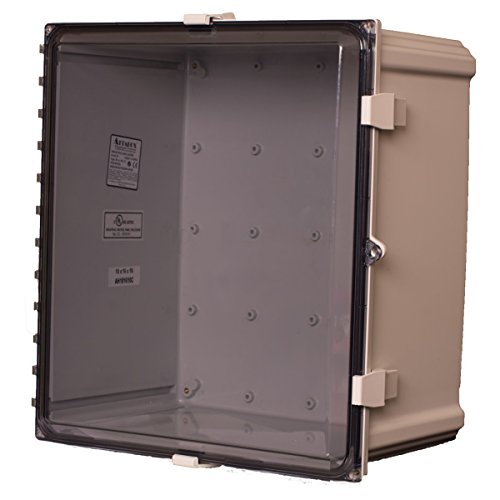 Attabox Heartland AH181610C Polycarbonate Enclosure with Hinged, Locking, Clear Cover, 18 x 16 x 10 Inches