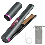 FIRE BULL コードレスヘアアイロン ストレートアイロン ミニ USB充電式ヘアアイロン ミニヘアアイロン カール ストレート コンパクト 持ち運びヘアアイロン 2way 小型 160/180/200度設定可能 海外対応 プレゼント家族/旅行/出張/通勤用 メンズ レディース 男女兼用