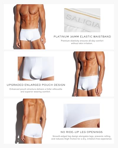 SALIGIA Men’s Modal Trunks 3-Pack – Sexy, Tag-Free & Ultra Soft Underwear with No Fly Pouch, Breathable Boxer Briefs4