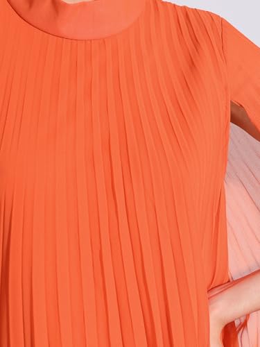 Image of Allegra K Women Chiffon Pleated Flowy Cloak Sleeve Cape Knee Length Dress