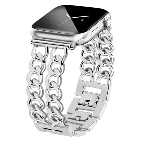 Bracelet en argent pour Apple Watch en maille métallique haut de gamme