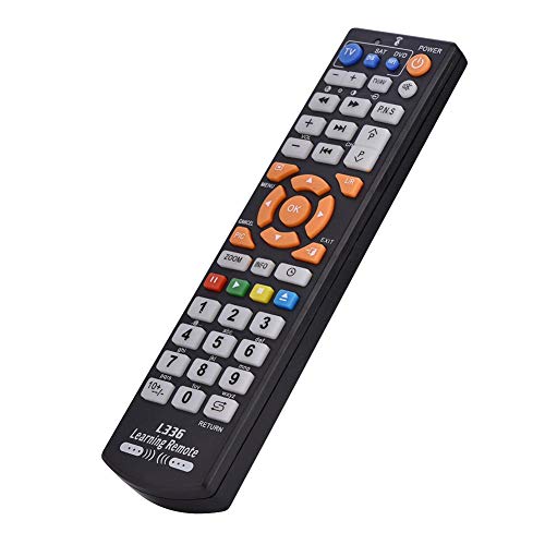 Tosuny Mando a distancia universal inteligente con función de aprendizaje para TV, CBL, DVD, SAT, DVD y otros dispositivos de infrarrojos, teclado inalámbrico (negro), -