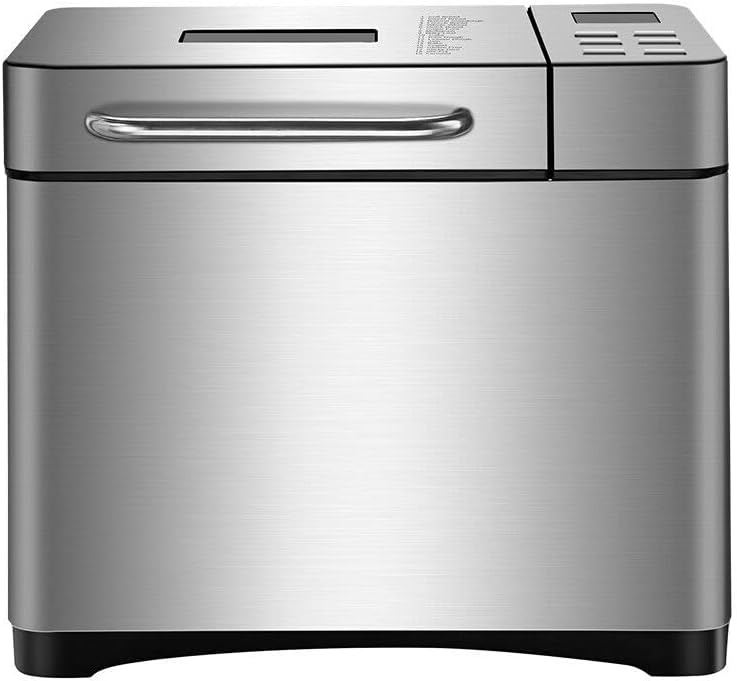 Macchina per il pane in acciaio inox, 650 W, antiaderente, 650 W, 19 programmi multiuso, per pane per la casa Macchina per il pane in acciaio inox, 650 W, antiaderente, 650 W, 19 programmi multiuso, per pane per la casa