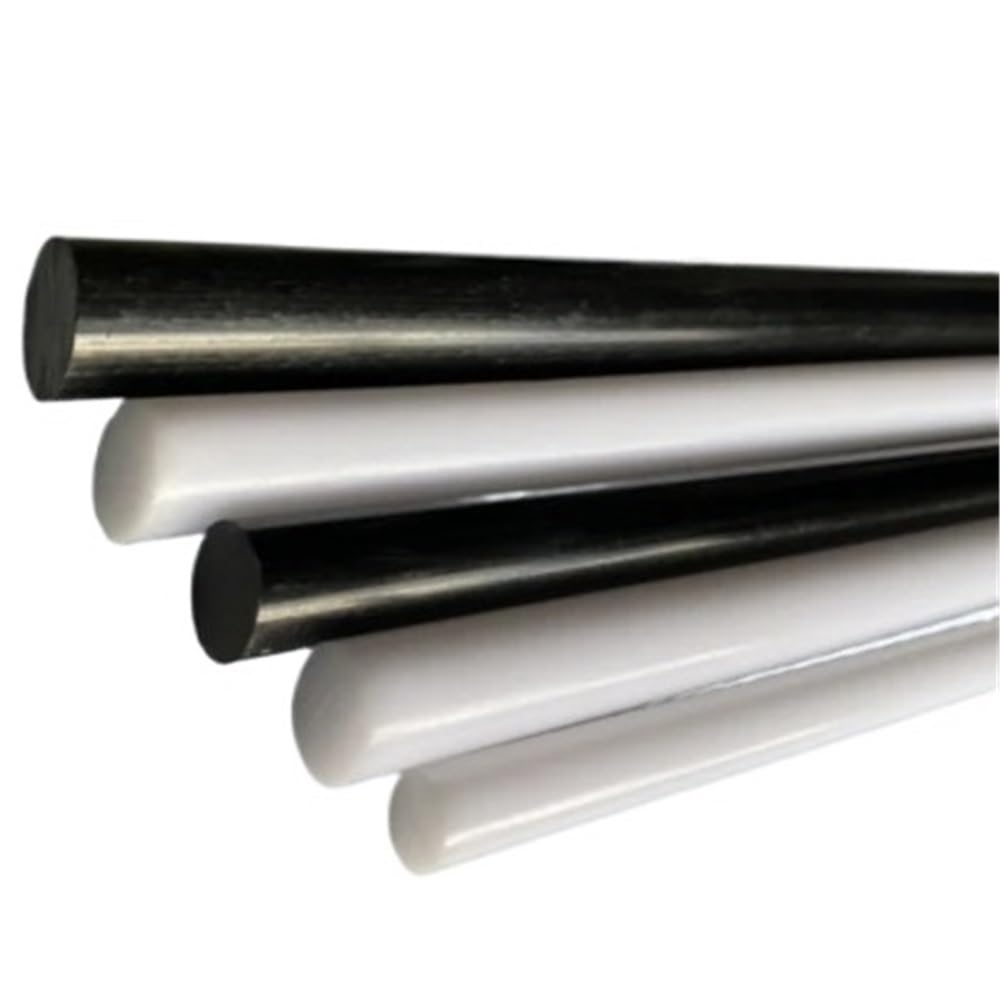 5 Stück POM-Rundstäbe – Acetal-Copolymer, wiederverwendbare Kunststoffstäbe for elektrische Geräte, Durchmesser 15–55 mm(Black,50x1000mm)