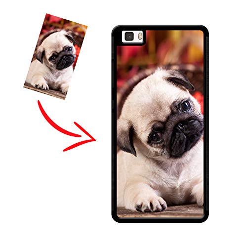 imafan Cover Personalizzata con la Tua Foto - Immagine - Testo - Nome - Custodia con Bordo in Silicone Super Resistente con Antiscivolo - Stampa Lucida indelebile - Compatibile con Huawei P8 Lite