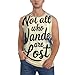 Qewfoju Not All Those Who Wander are Lost Pattern Workout Tank Tops for Men Sleeveless Athletic Muscle Shirts Black