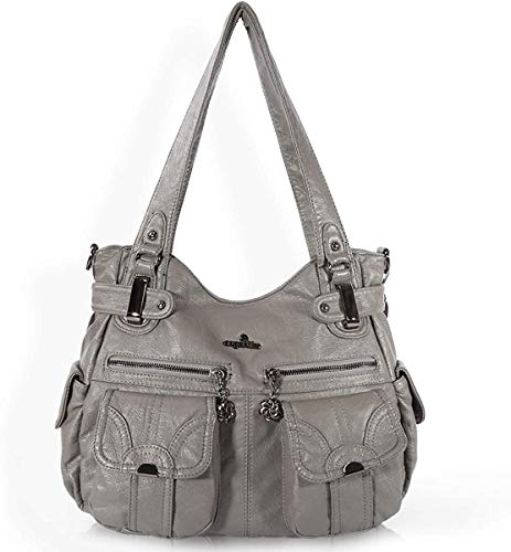 Ultra soft washed vegan leather satchel handbag for women, crossb…