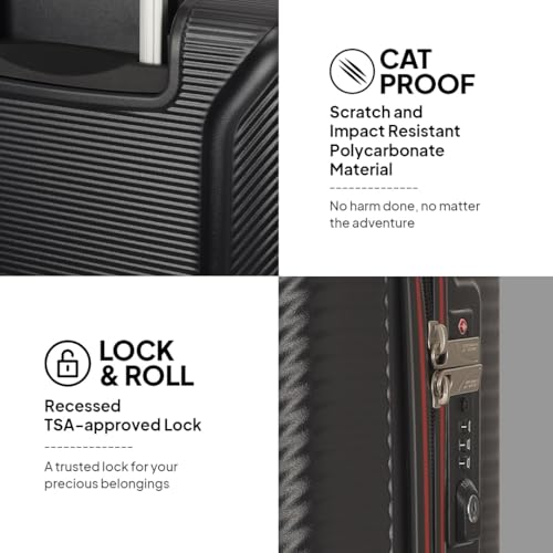 Image of American Tourister Robotech Sport|Large Size Check-in Spinner Trolley Bag (77 cm)|360 8 Wheel Travel Luggage|Hard Case Polycarbonate Suitcase|Recessed TSA Lock|Black